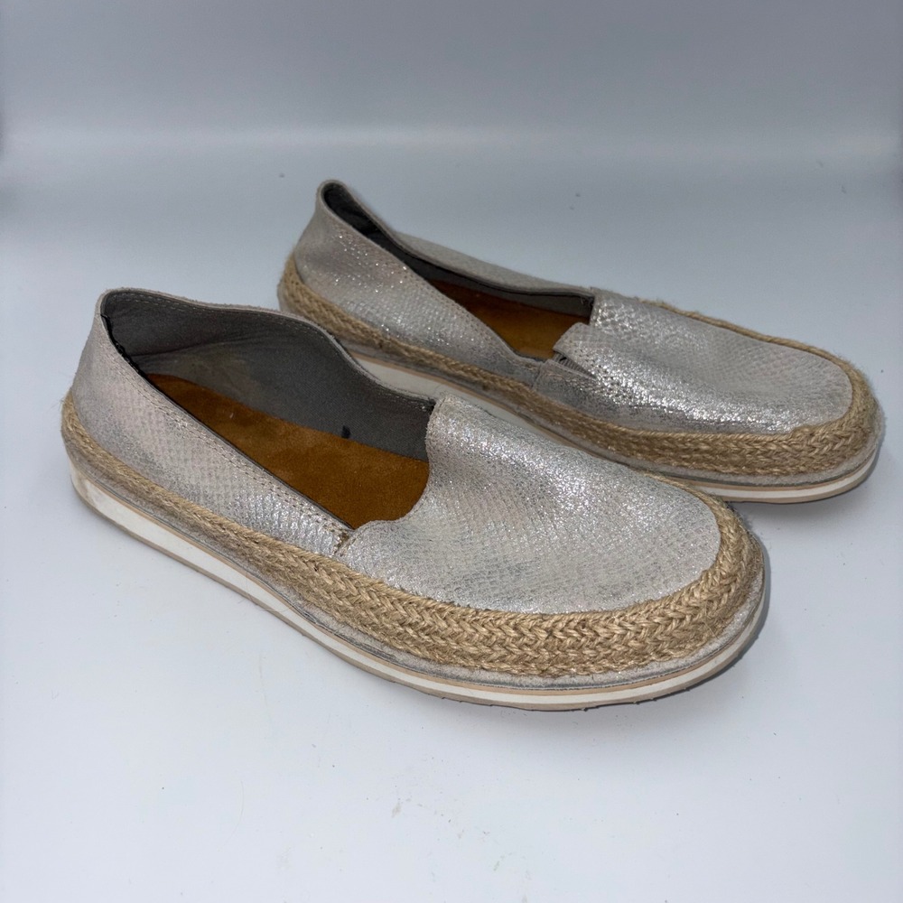 Ariat Cruiser Silver Metallic Snakeskin‎ Espadrille Slip On Loafers 10223044